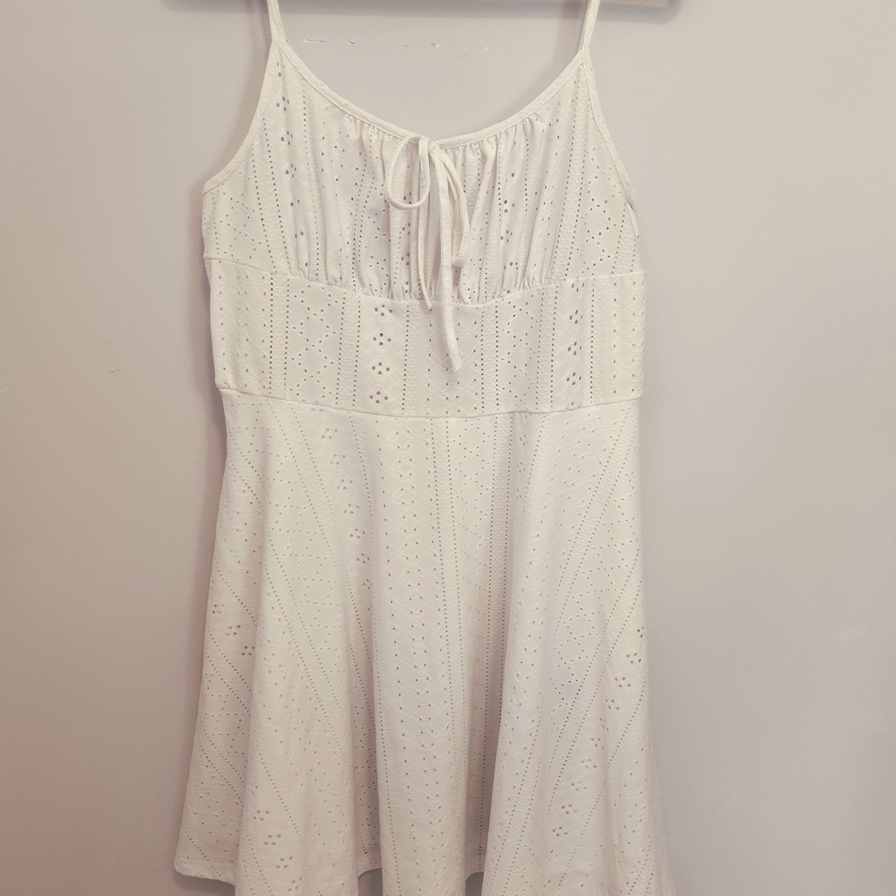SHEIN White Eyelet Mini Dress